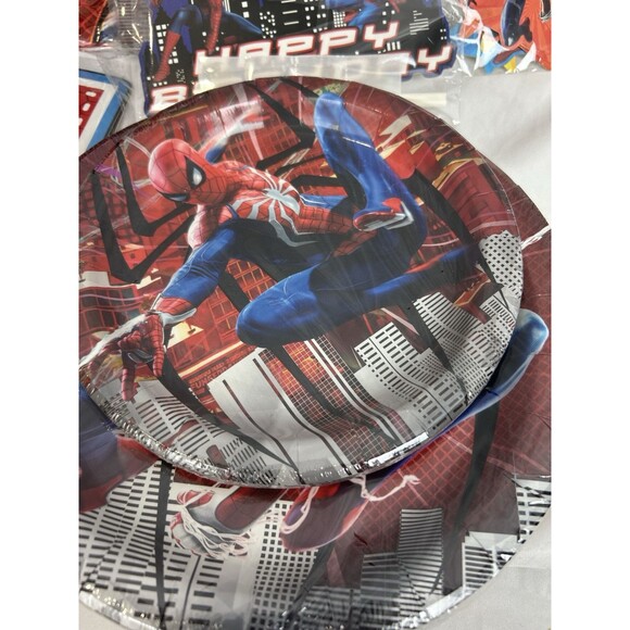 Spider-Man Party Decorations Banners Plate Napkins tablecloth cake Toper for 10 - Picture 2 of 5